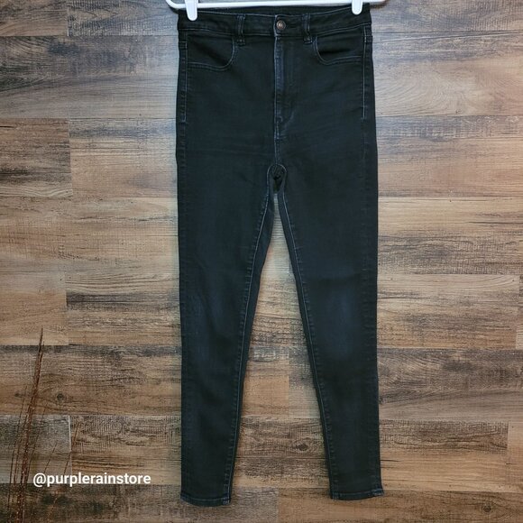 American Eagle Jeans 6 R Jegging Highest Rise Next Level Stretch Black - Picture 1 of 12